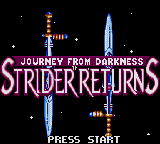 Заставка игры Journey from Darkness: Strider Returns